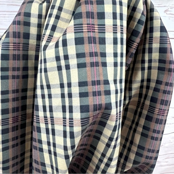 Modcloth Madras Plaid Colorblock Puff Sleeve Sweater - Picture 5 of 9